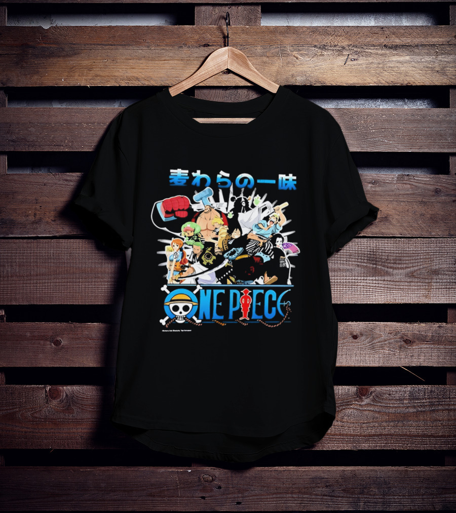 One Piece Straw Hat Pirates Anime Characters Collage T-Shirt