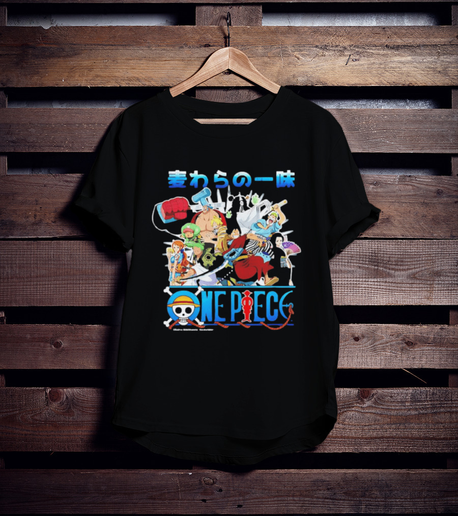 One Piece Anime Straw Hat Crew Cast Collage T-Shirt