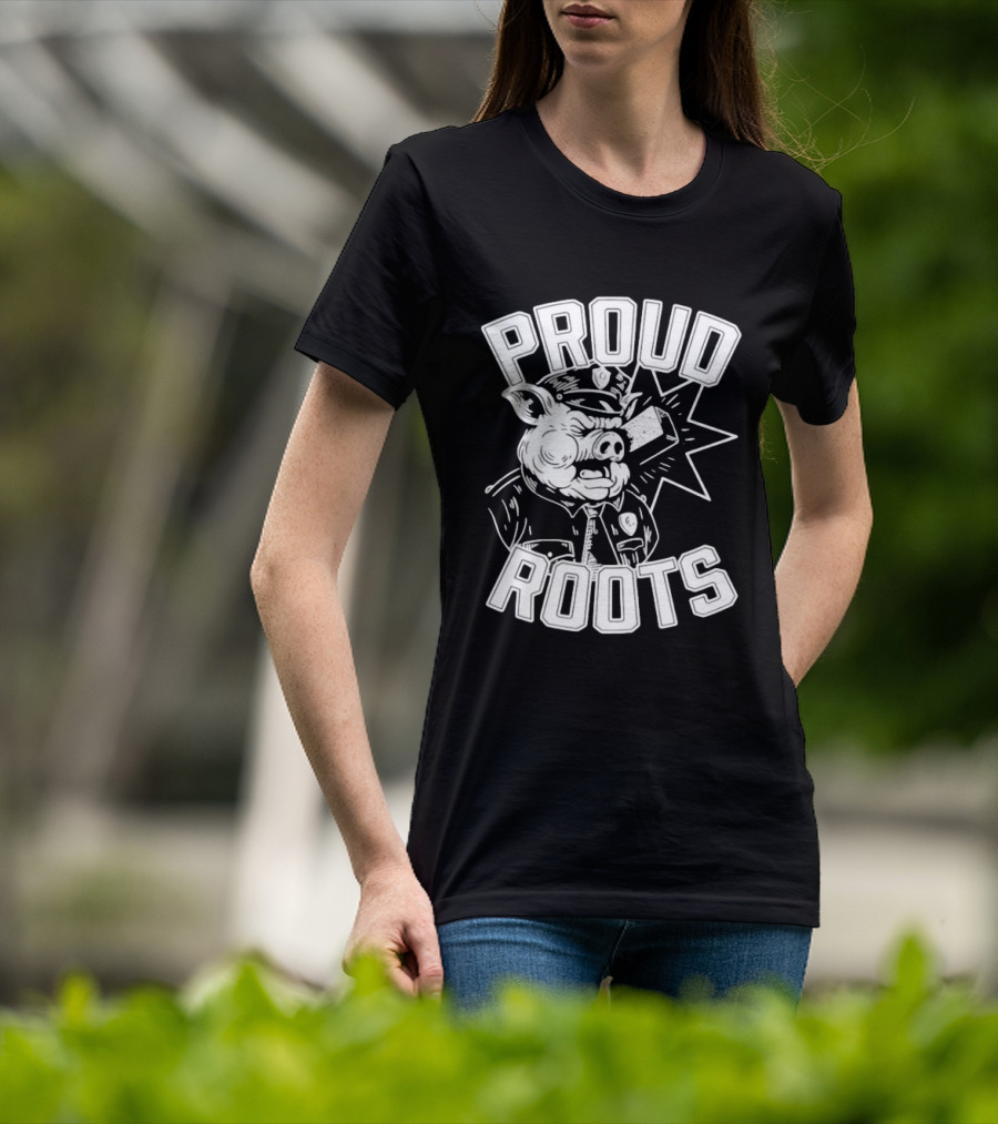 Proud Roots Pig Police Uniform Stars And Stripes T-Shirt