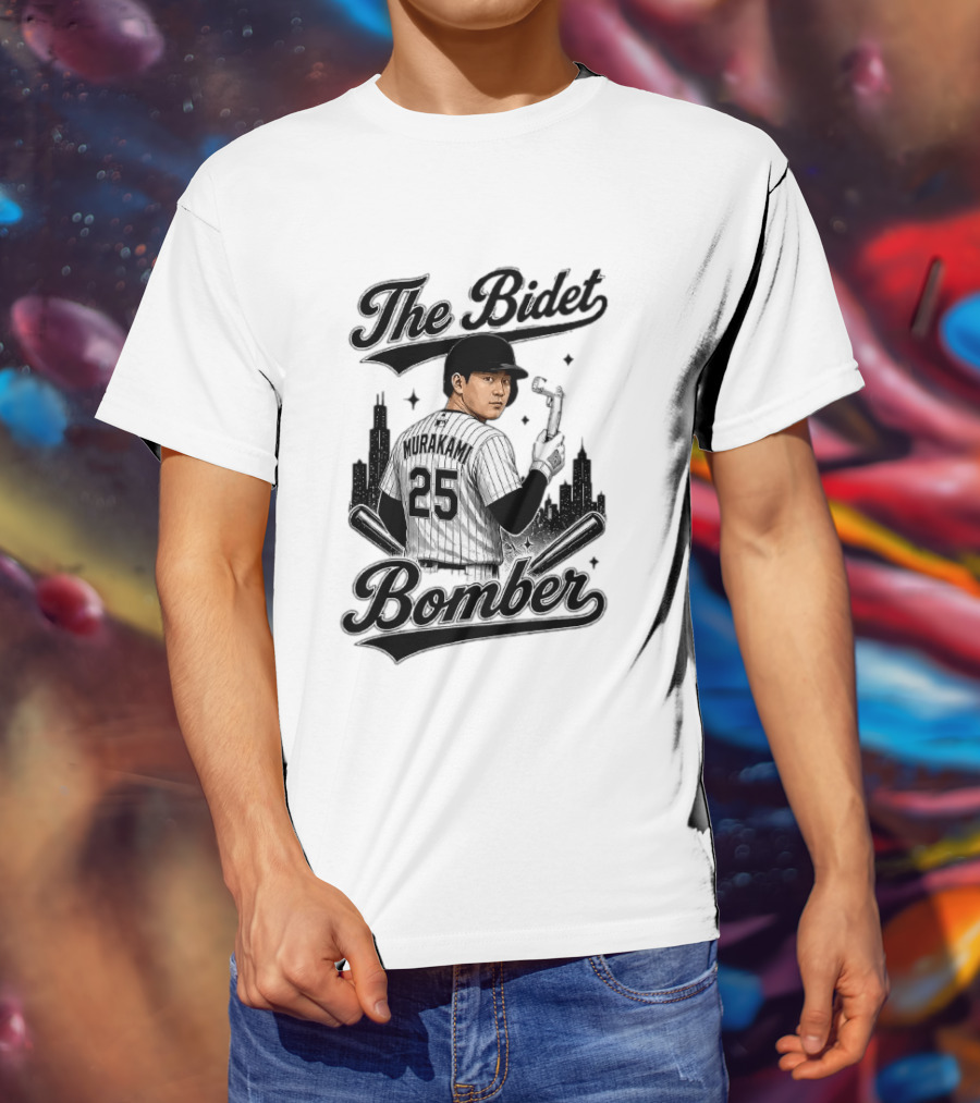 Murakami The Bidet Bomber 25 Baseball City Skyline T-Shirt