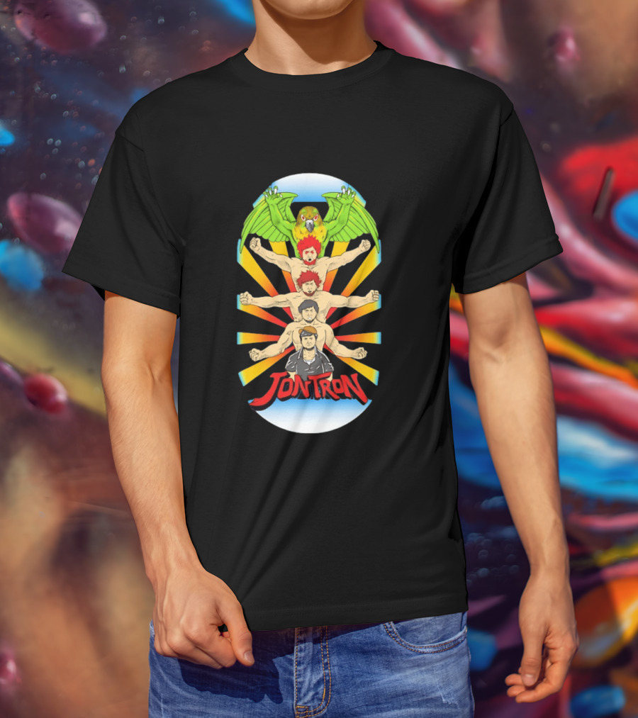 JonTron Characters Cartoon With Green Parrot T-Shirt