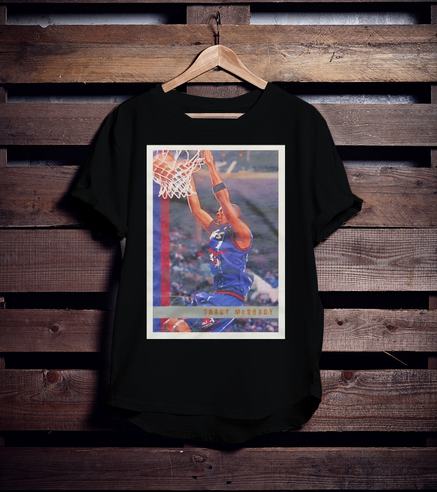 Tracy McGrady Toronto Raptors 1996 Basketball Card Dunk Slam T-Shirt