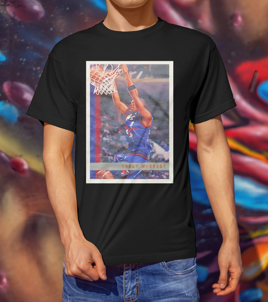 Tracy McGrady Toronto Raptors 1996 Basketball Card Dunk Slam T-Shirt