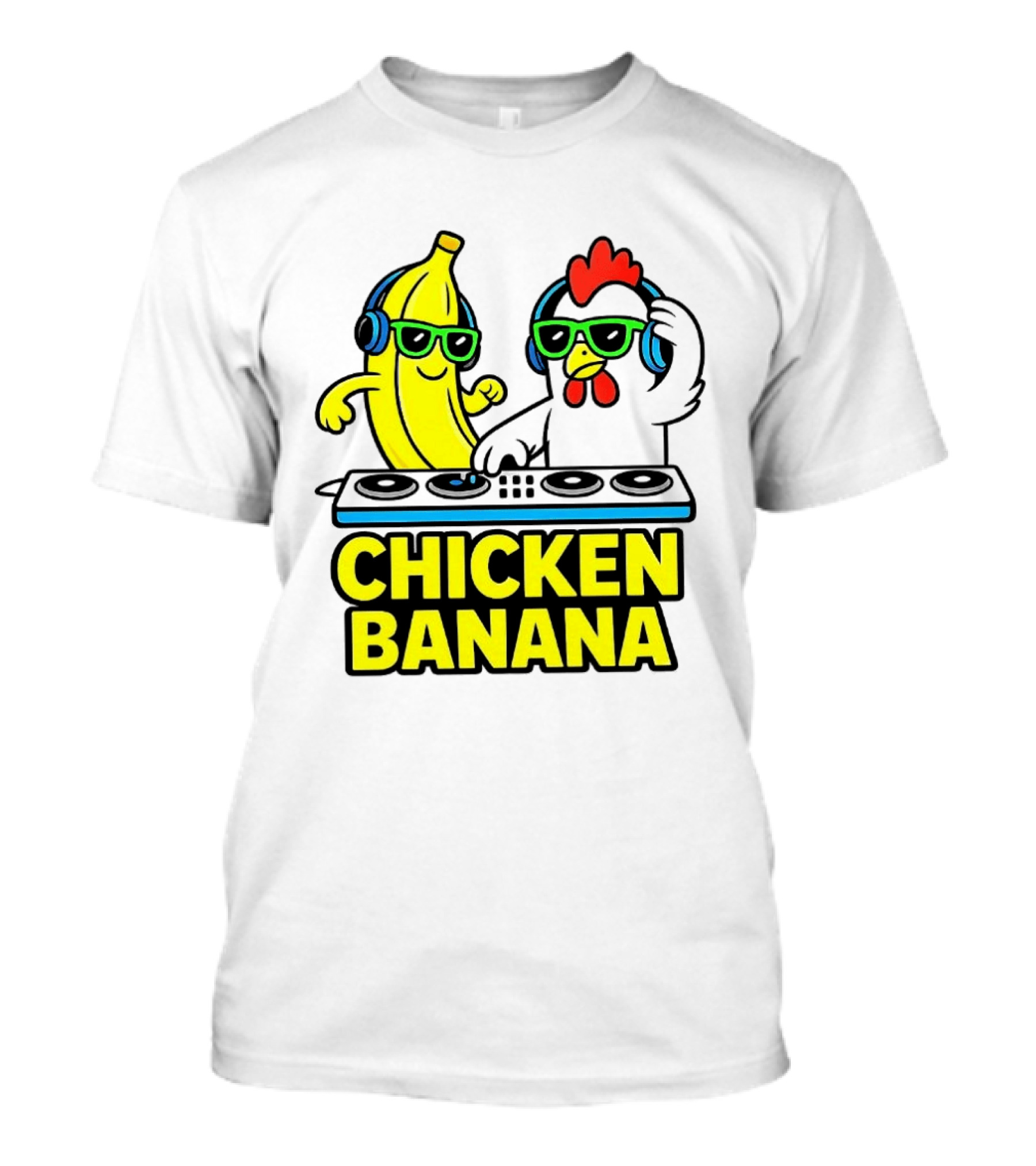 Chicken Banana DJ Headphones Music Party T-Shirt