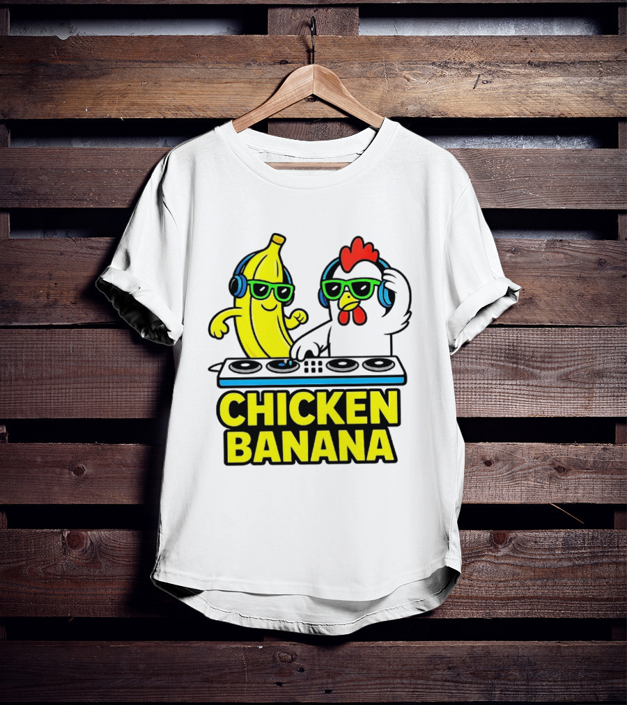 Chicken Banana DJ Headphones Music Party T-Shirt