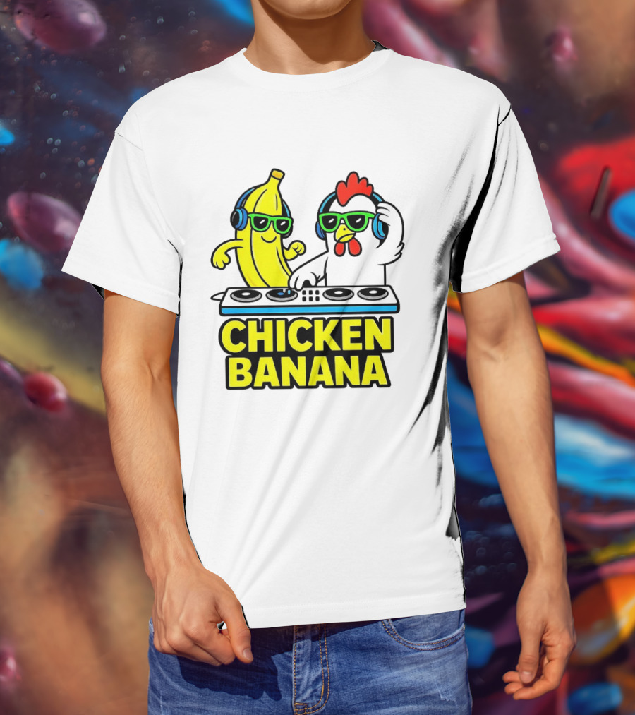 Chicken Banana DJ Headphones Music Party T-Shirt
