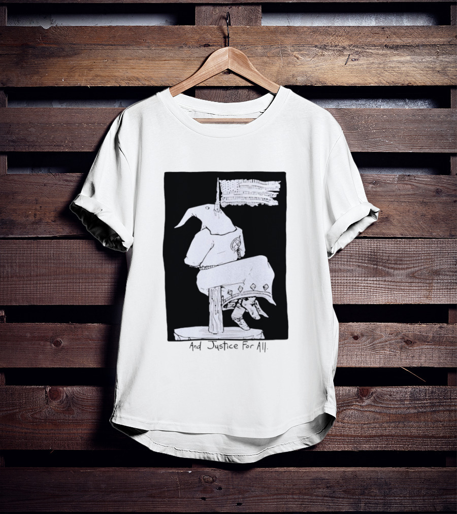 Anti Ku Klux Klan And Justice For All Hanging Effigy With Flag T-Shirt
