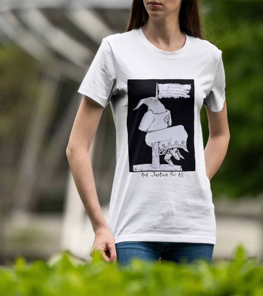 Anti Ku Klux Klan And Justice For All Hanging Effigy With Flag T-Shirt