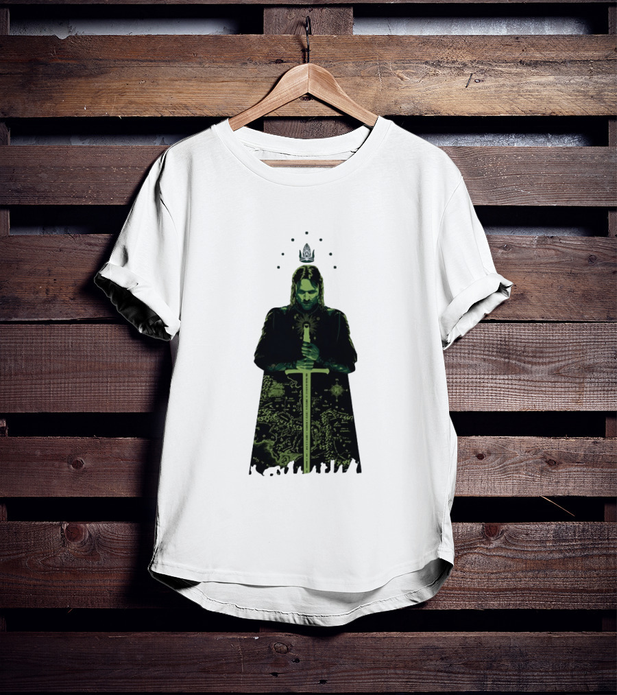 The Lord Of The Rings Aragorn Sword Map Middle Earth King T-Shirt
