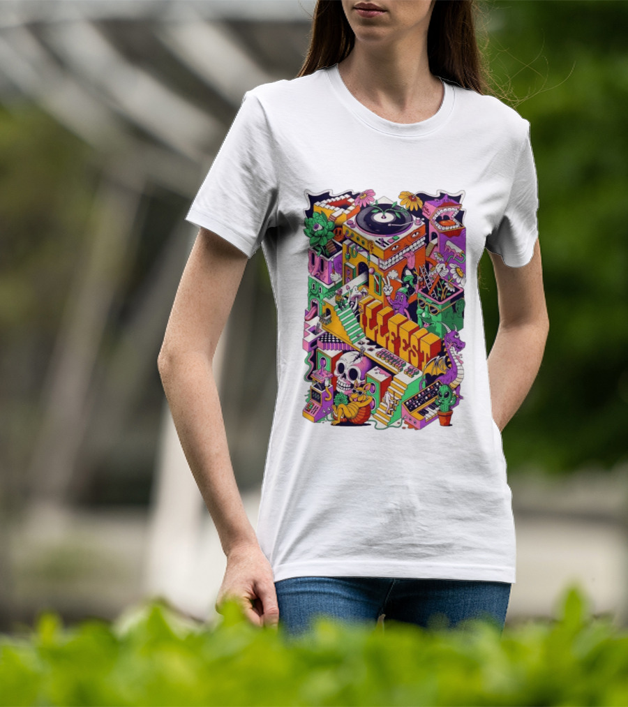 ILLfest 2026 Hostin TX Skeleton Alien Dragon DJ Event T-Shirt