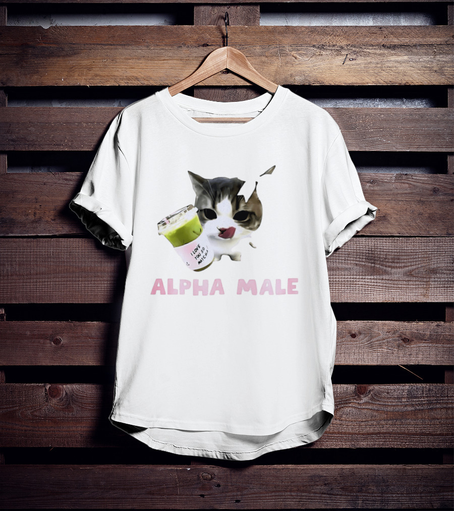 Cat I Love You So Matcha Alpha Male T-Shirt