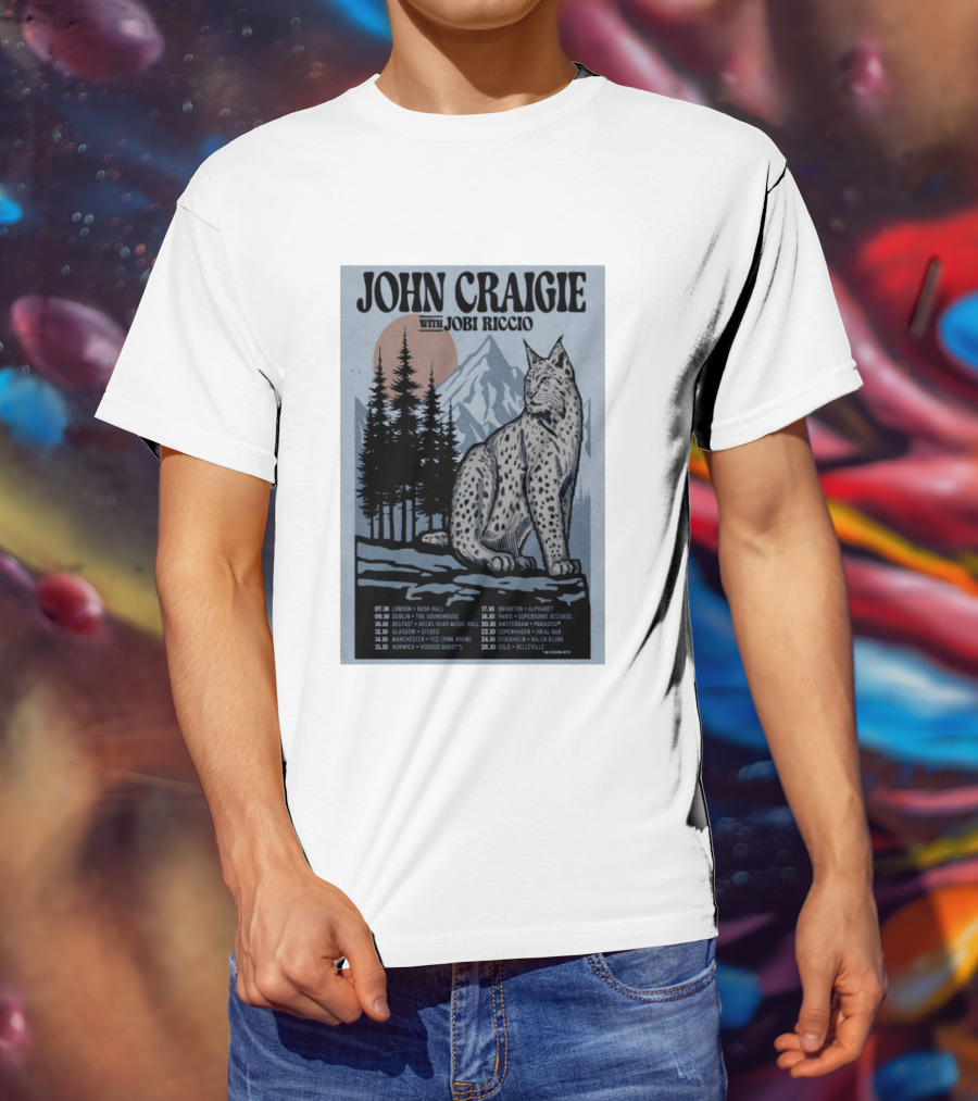 John Craigie With Jobi Riccio Tour 2026 Europe Concert Dates Lynx Mountain Forest T-Shirt