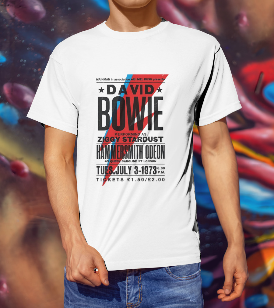David Bowie Performing As Ziggy Stardust Hammersmith Odeon London July 3 1973 T-Shirt