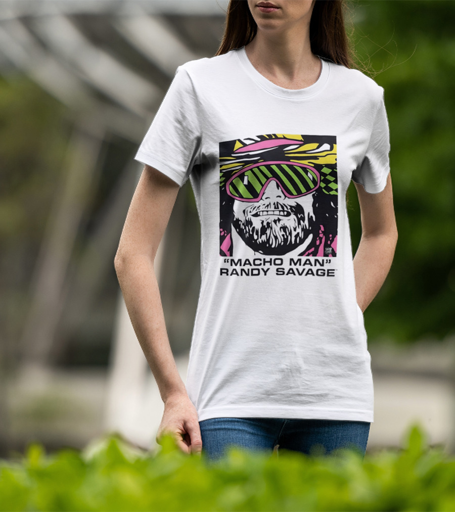 Macho Man Randy Savage Retro Style Neon T-Shirt