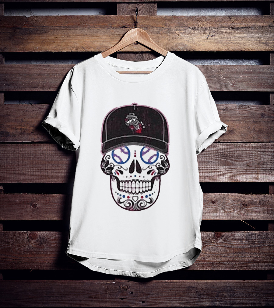 Rocket City Trash Pandas Sugar Skull Hat Baseball T-Shirt