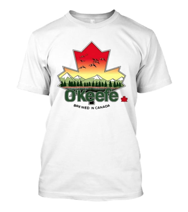 O'Keefe Brewed In Canada Maple Leaf Mountains And Geese T-Shirt