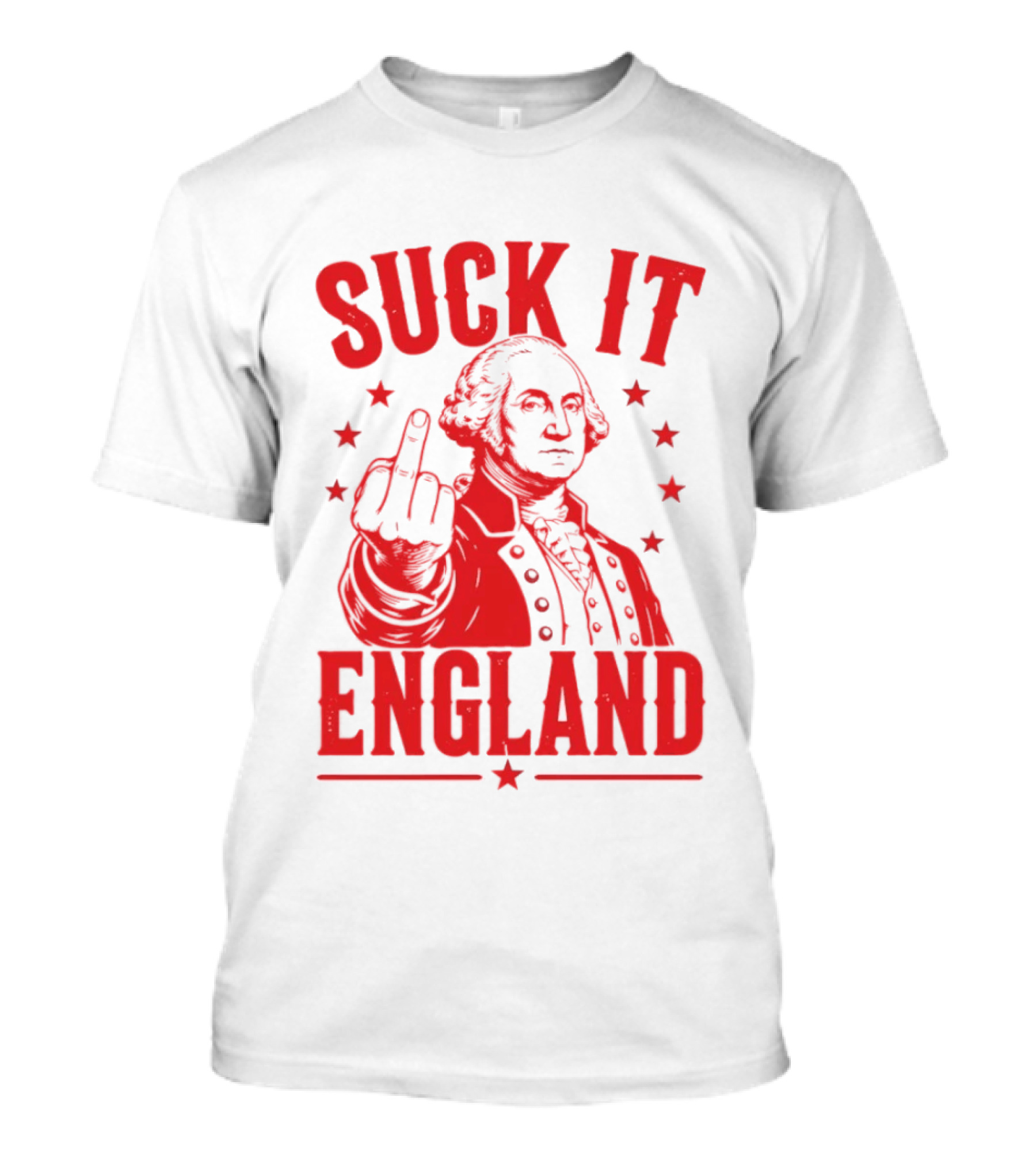 Suck It England George Washington Middle Finger Gesture T-Shirt