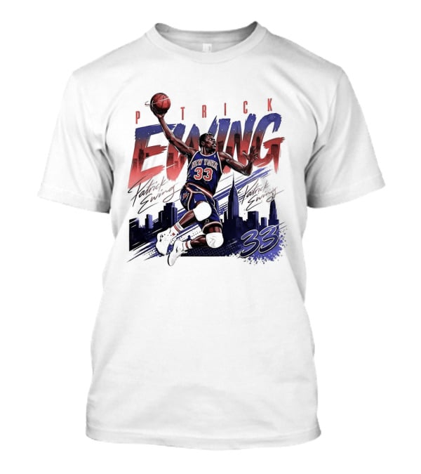 Patrick Ewing New York Knicks Skyline 33 T-Shirt