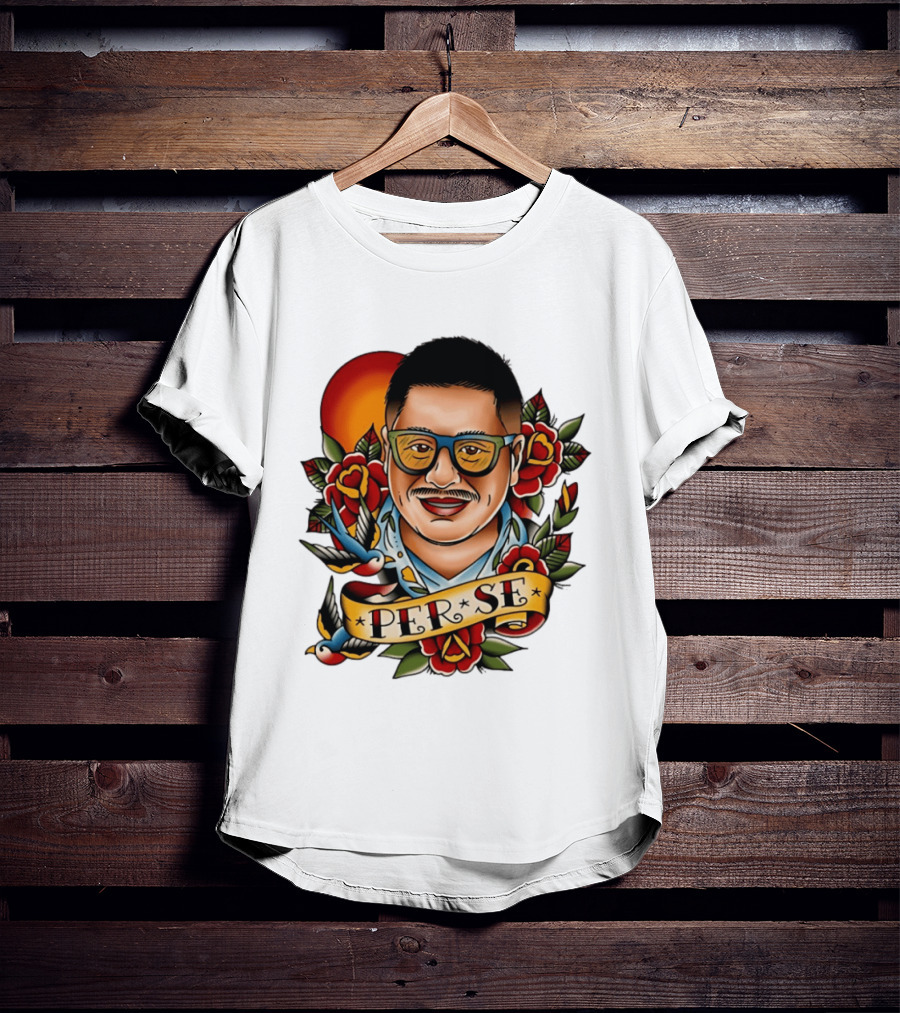 Per Se Old School Tattoo Roses Swallow T-Shirt