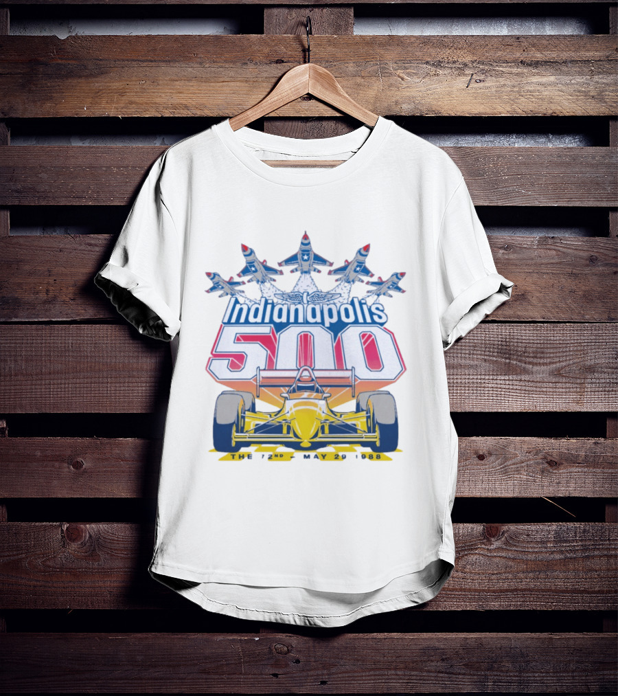 Indianapolis 500 May 29 1988 72nd Race Yellow Racecar And Blue Jets T-Shirt