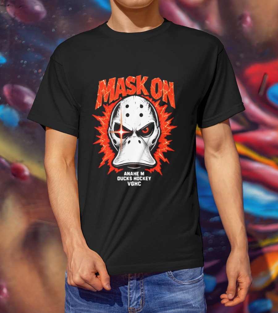 MASK ON Anaheim Ducks Hockey Vonic T-Shirt