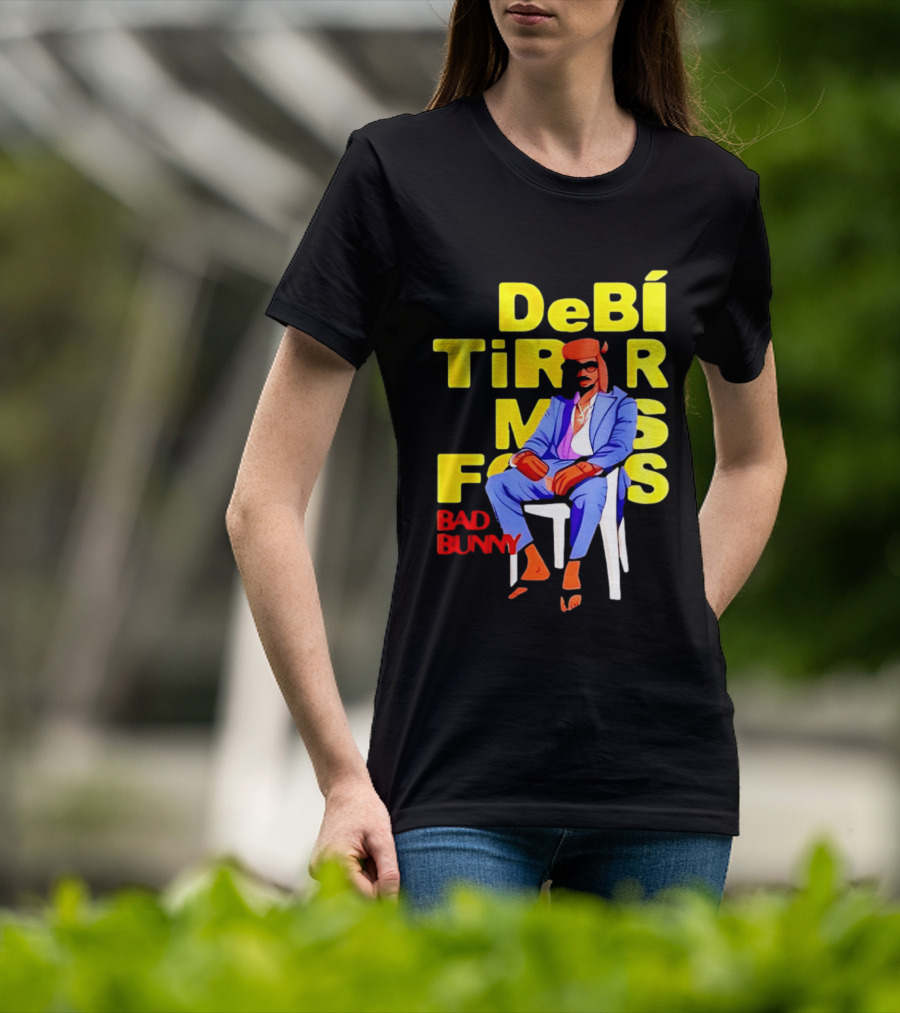 Bad Bunny DeBí Tirar Más Fotos Cartoon Style 2026 World Tour T-Shirt