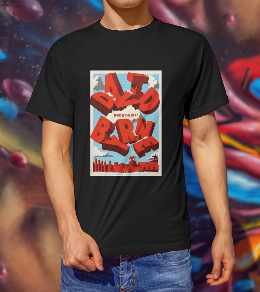 David Byrne Starlight Theatre May 5 2026 Kansas City MO Who Is The Sky T-Shirt