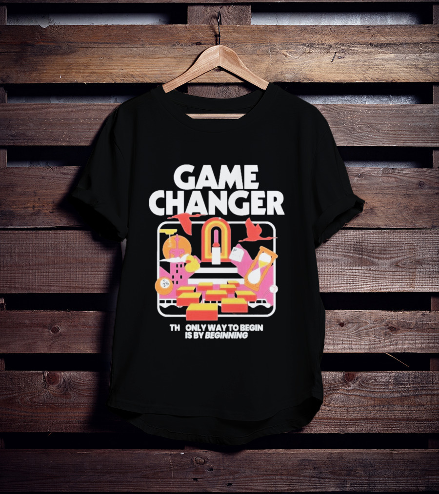 Game Changer The Only Way To Begin Is By Beginning Retro Icons And Symbols Collection T-Shirt