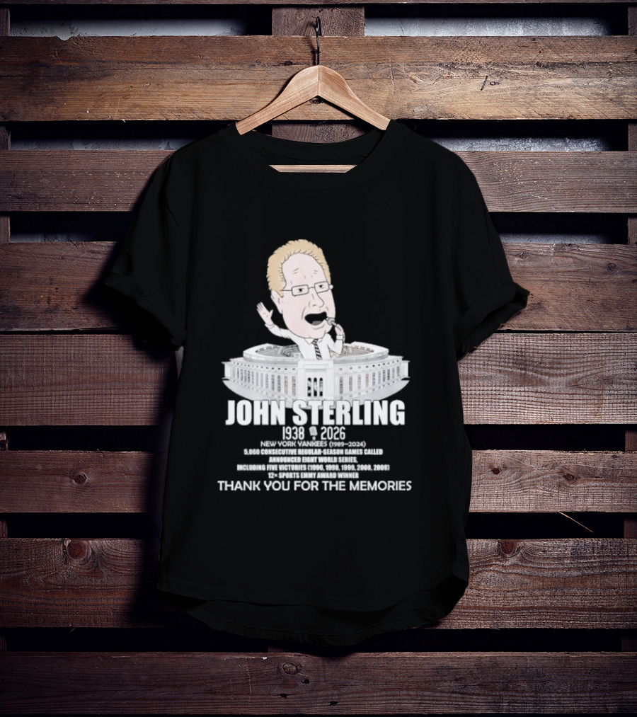 John Sterling New York Yankees 1938 2026 Thank You For The Memories Stadium T-Shirt