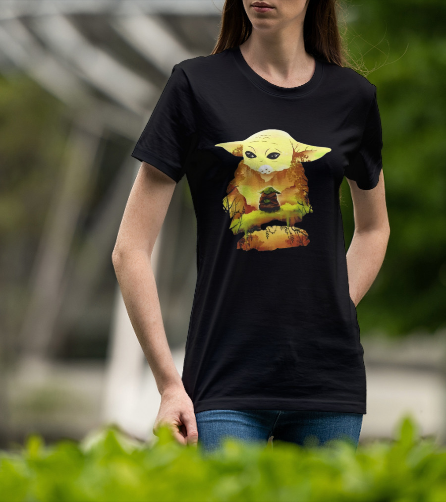 Grogu Meditates In Serene Forest Scene T-Shirt