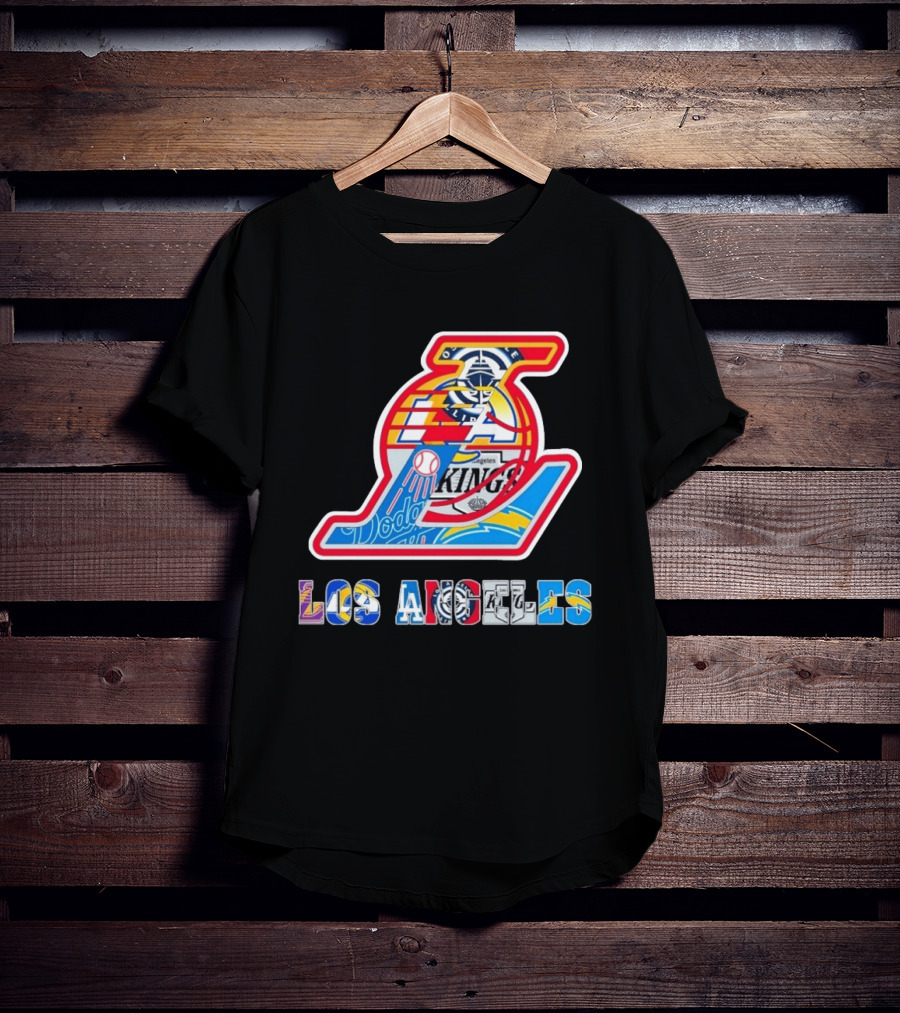 Los Angeles Lakers Dodgers Kings Chargers Sports Teams Logos T-Shirt