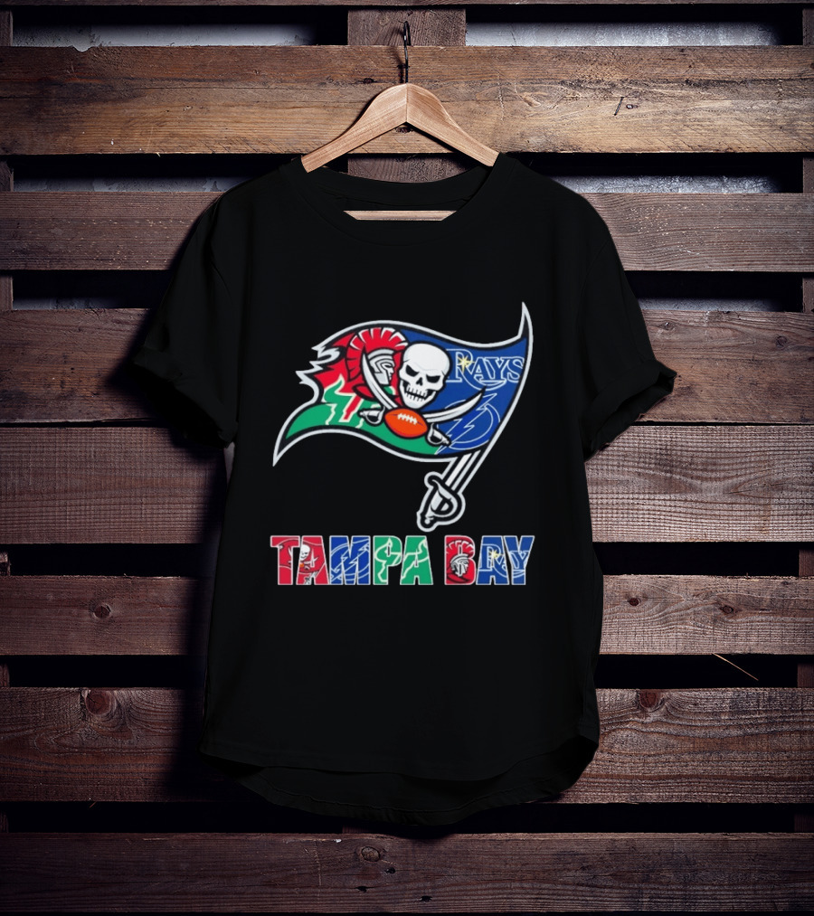 Tampa Bay Buccaneers Rays Lightning Sports Teams Flag T-Shirt