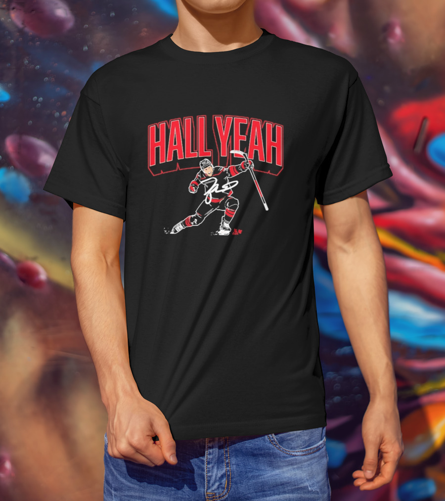 Hockey Player Hall Yeah Red And White Sports T-Shirt