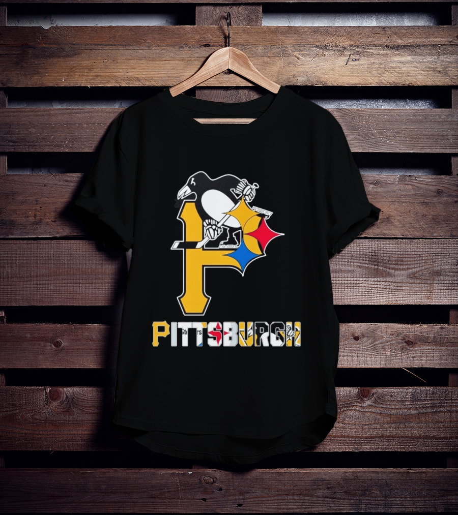 Pittsburgh Pirates Penguins Steelers Sports Teams Collaboration T-Shirt