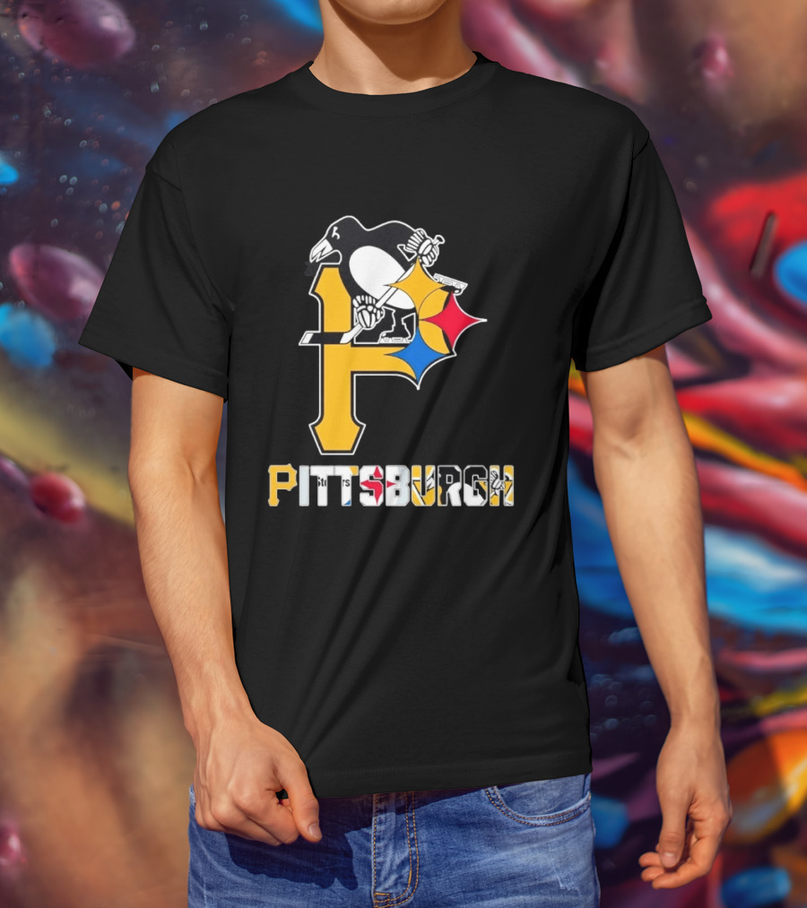Pittsburgh Pirates Penguins Steelers Sports Teams Collaboration T-Shirt