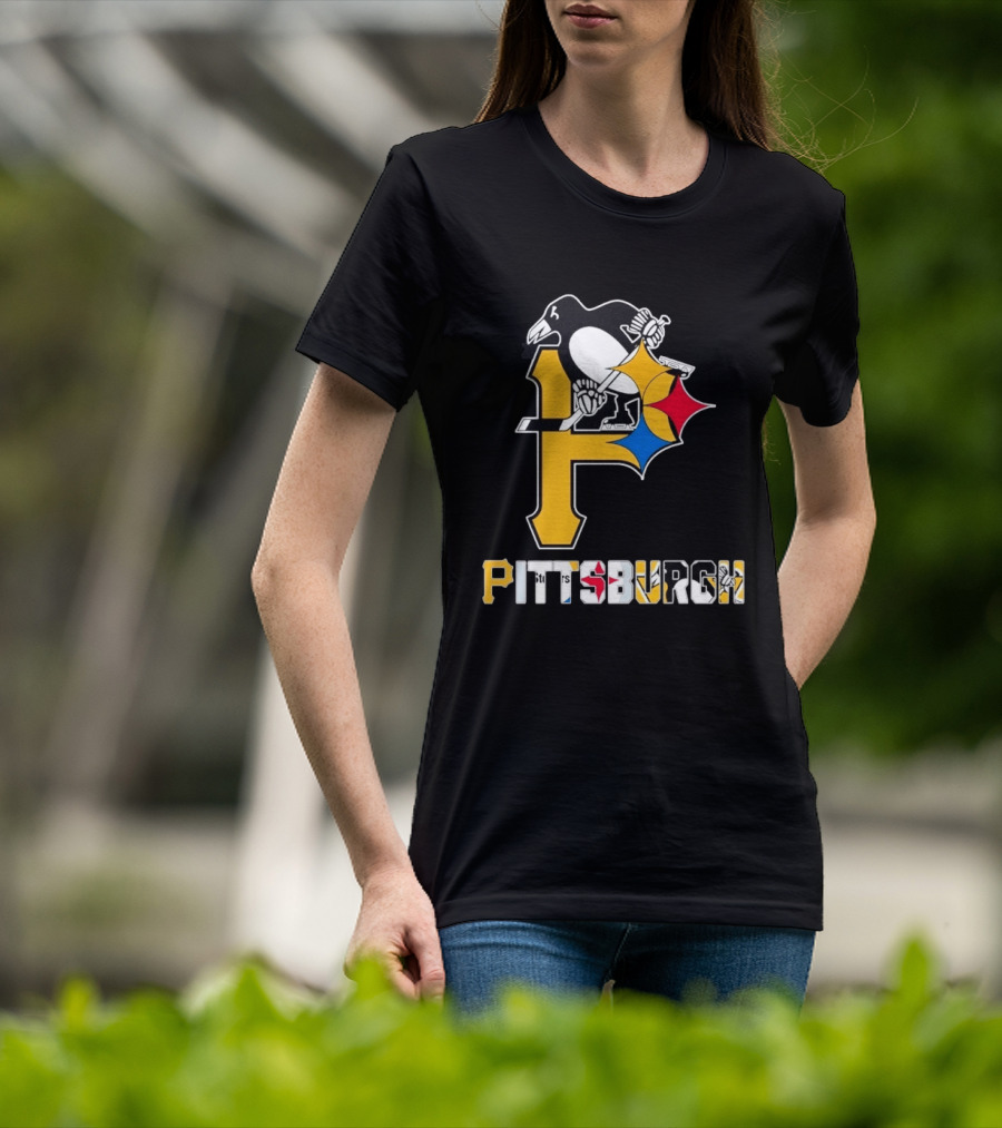 Pittsburgh Pirates Penguins Steelers Sports Teams Collaboration T-Shirt