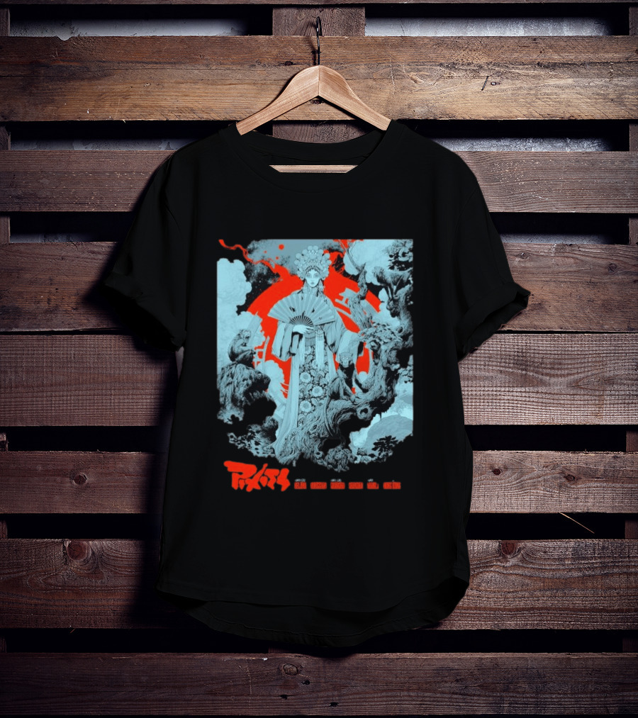 Pixies P40 Asia Tour 2026 Ken Taylor Geisha And Mythical Creatures T-Shirt