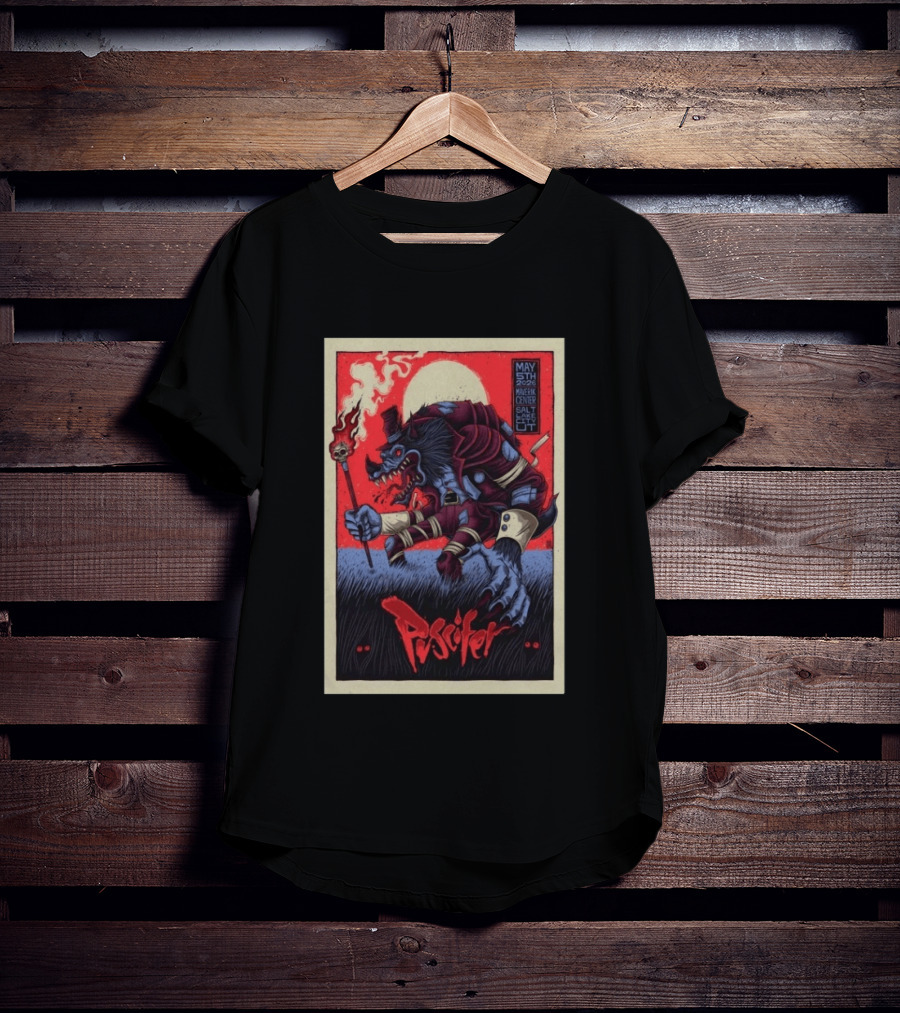 Puscifer May 5th 2026 Maverik Center Werewolf Art Salt Lake City UT T-Shirt
