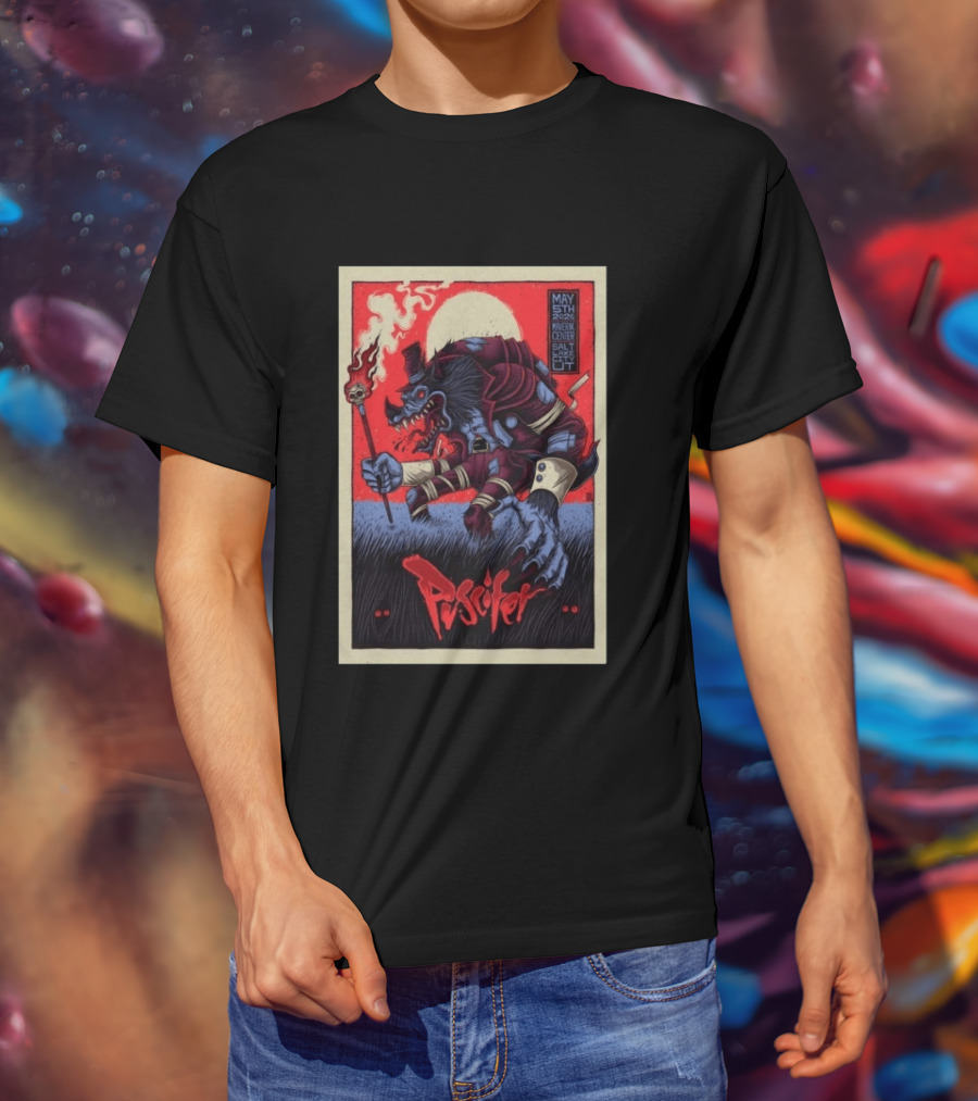 Puscifer May 5th 2026 Maverik Center Werewolf Art Salt Lake City UT T-Shirt