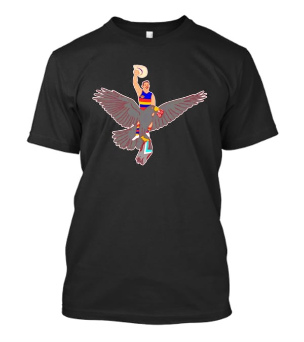 Texan Crow Adventure: Cowboy Riding Giant Bird T-Shirt
