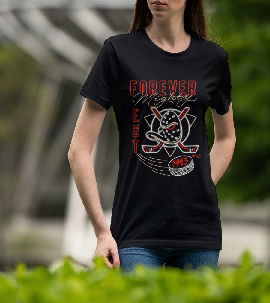 Anaheim Ducks Forever Mighty EST 1993 National Hockey League T-Shirt