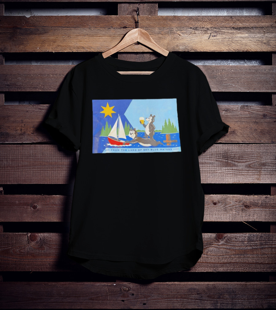 From The Land Of Sky Blue Waters Bears With Boat And Beer T-Shirt
