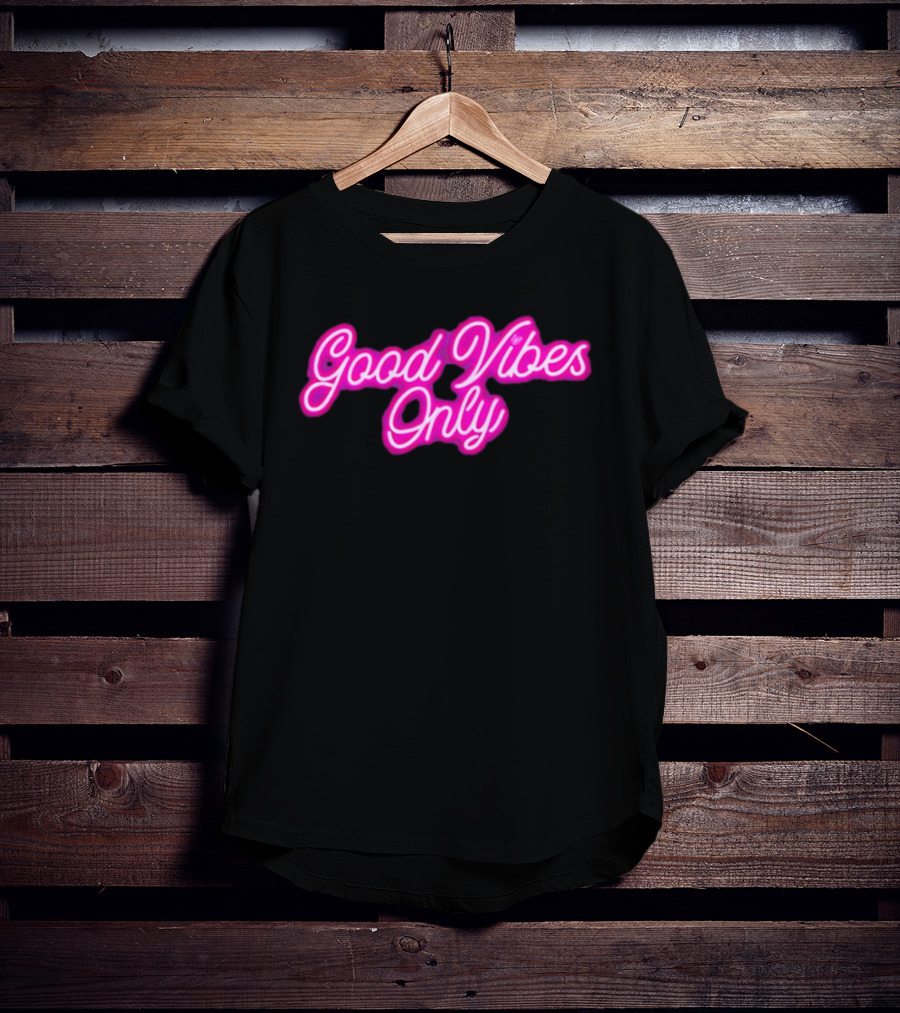 Good Vibes Only Neon Purple Script T-Shirt