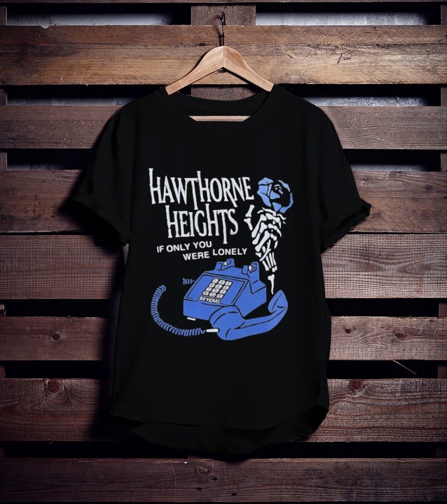 Hawthorne Heights If Only You Were Lonely 20 Years Skeleton With Blue Telephone T-Shirt