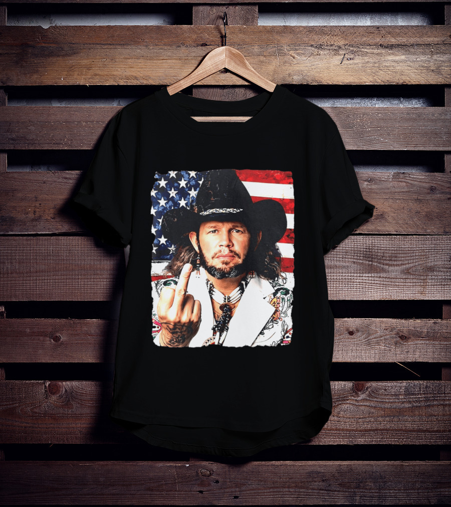 If That Ain't Country David Allan Coe USA Flag Middle Finger T-Shirt