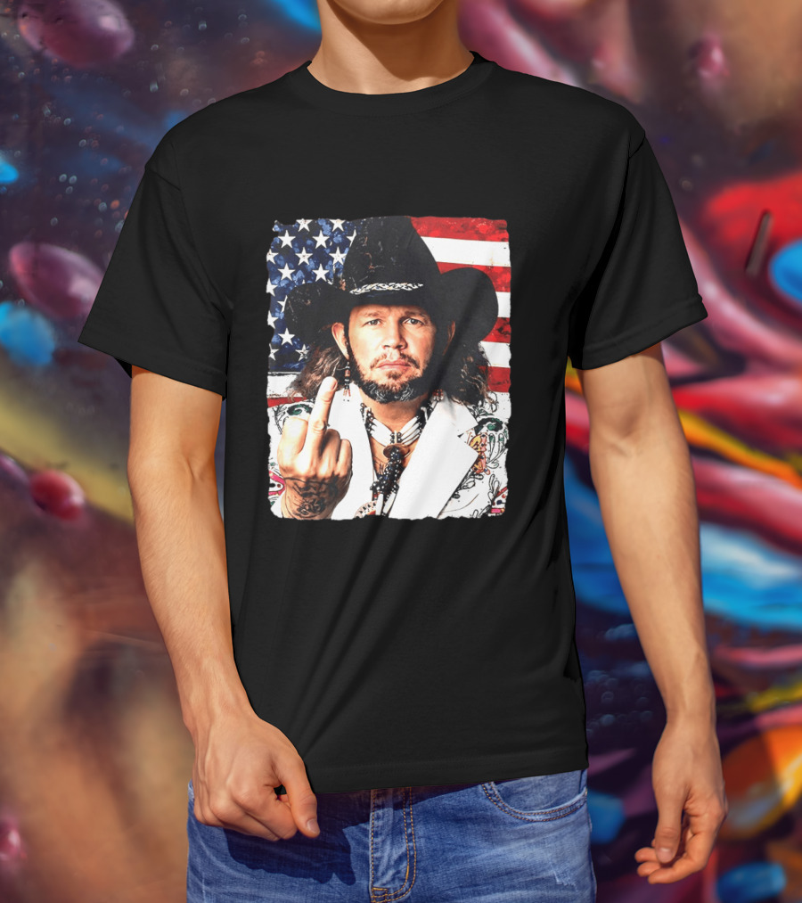 If That Ain't Country David Allan Coe USA Flag Middle Finger T-Shirt