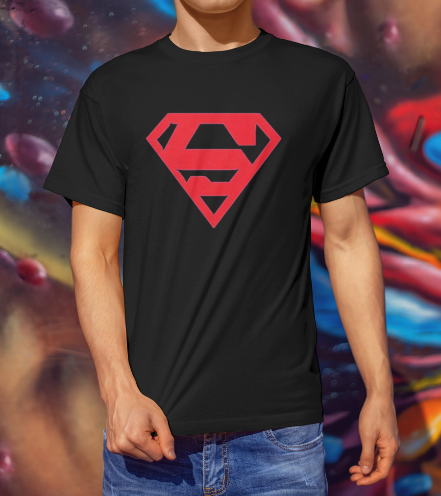 MJ Hero Superman Red Emblem Icon Blue T-Shirt