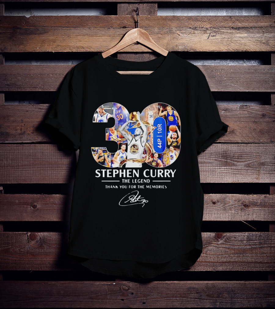 Stephen Curry 30 The Legend Thank You For The Memories 44P 10R T-Shirt