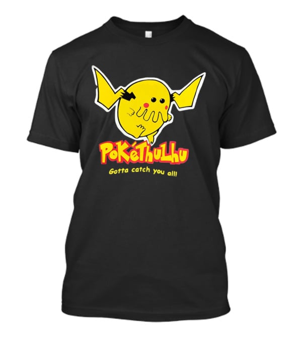 Pokethulhu Gotta Catch You All Yellow Hybrid T-Shirt