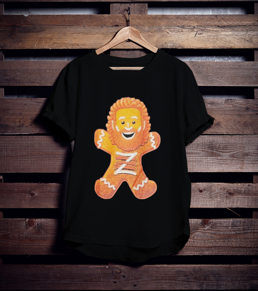 Sami Zayn Gingerbread Man WWE Christmas Holiday Cookie T-Shirt